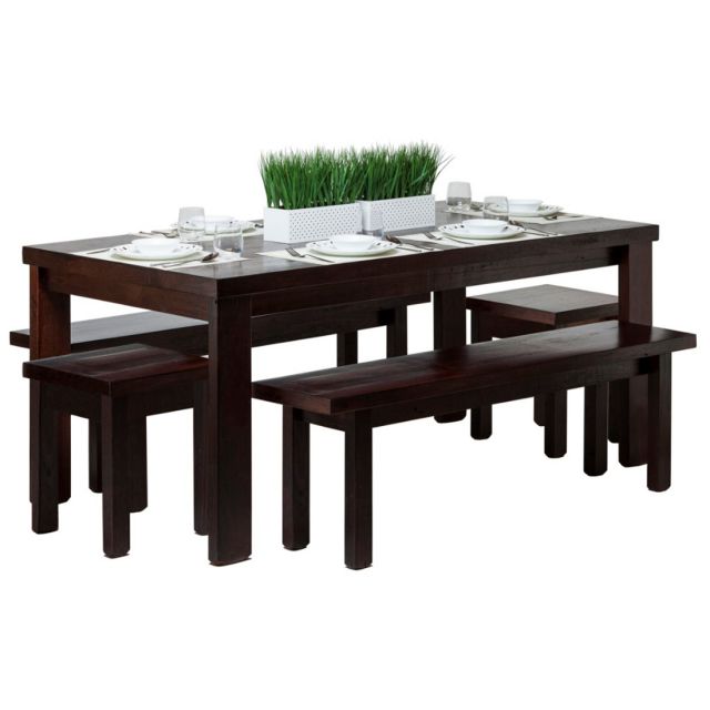 Reclaimed Wooden Dining Table Set 1.8m - Walnut