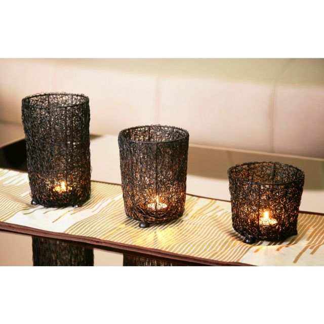 Wired Mesh Candle Holder - Set of 3