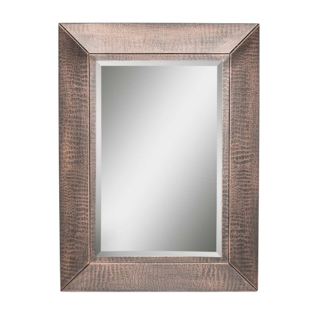 Rectangular Copper Wall Mirror - Croc Patterned