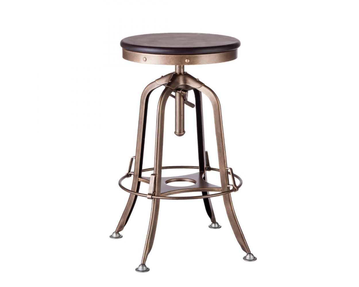 Industrial Iron Bar Stool With Wood Top, French Country Bar Stools Swivel Wrought Iron