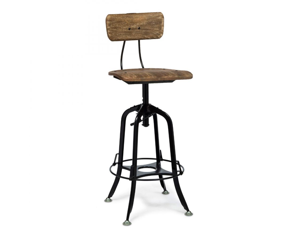 Industrial Wooden Iron Bar Stool Chair, Iron Bar Stools Rustic