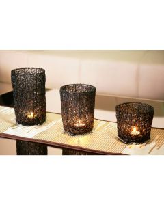 Wired Mesh Candle Holder - Set of 3