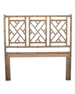 Chippendale Bamboo Inspired Natural King Bedhead in Solid White Cedar Wood Frame