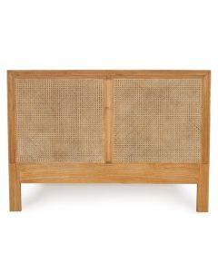 Hamilton Woven Rattan Cane Natural Bedhead King Size in Solid Hardwood Frame