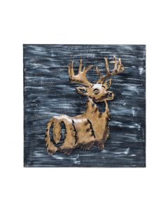 3D Wall Art Display Deer Wooden Iron Home Decor 