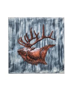 Wall Art 3D Display Reindeer Wooden Iron Handmade Decor