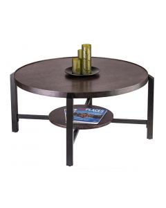 Round 2 Tier Iron Coffee Table with Copper Finish