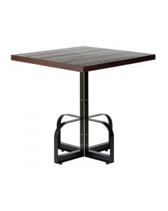 Square Iron Bistro Bar Table with Reclaimed Wood Top - Walnut Finish