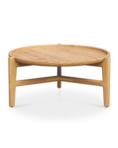 Lucia Mid Century Round Teak Wood Coffee Table in Natural Finish 60cm