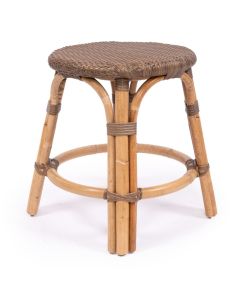 Sorrento Brown Rattan Low Height Kitchen Dining Bar Stool 46cm