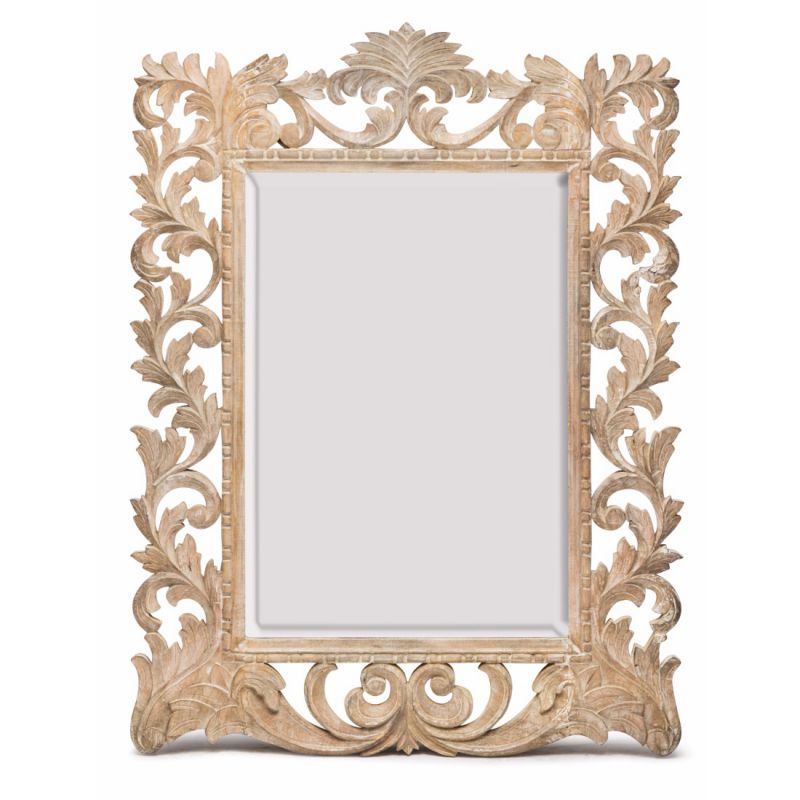 Wall Mirror Rustic Hand Carved Hallway Timber Wooden Large